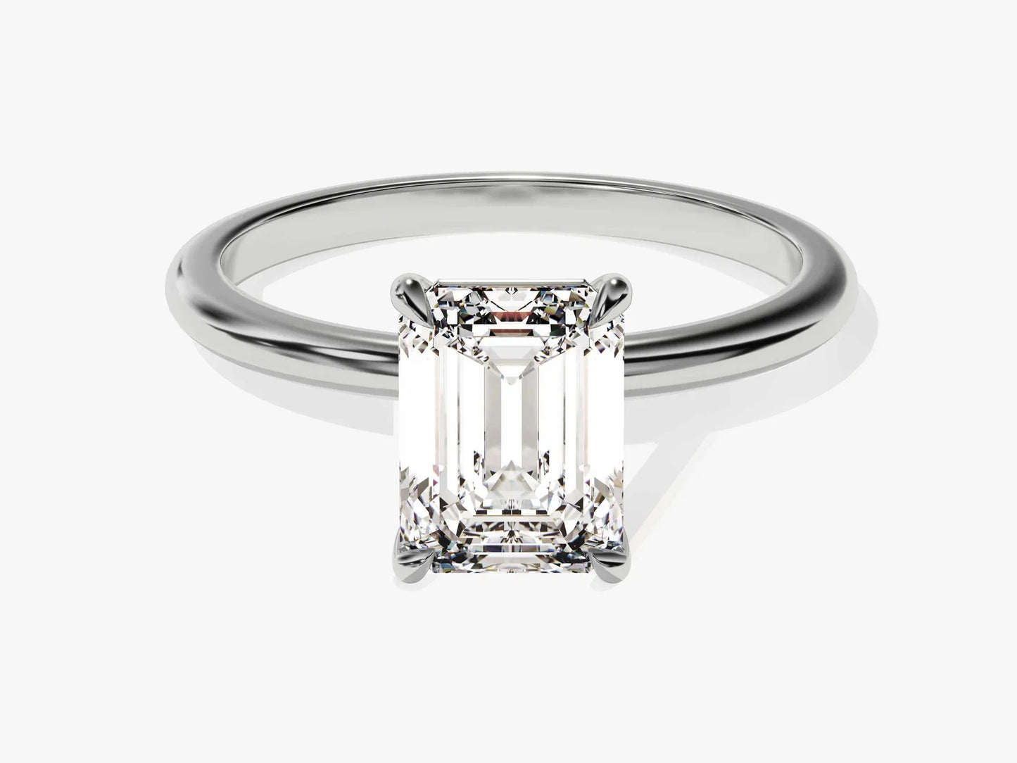 1.50CT Emerald Diamond Solitaire Moissanite Engagement Ring