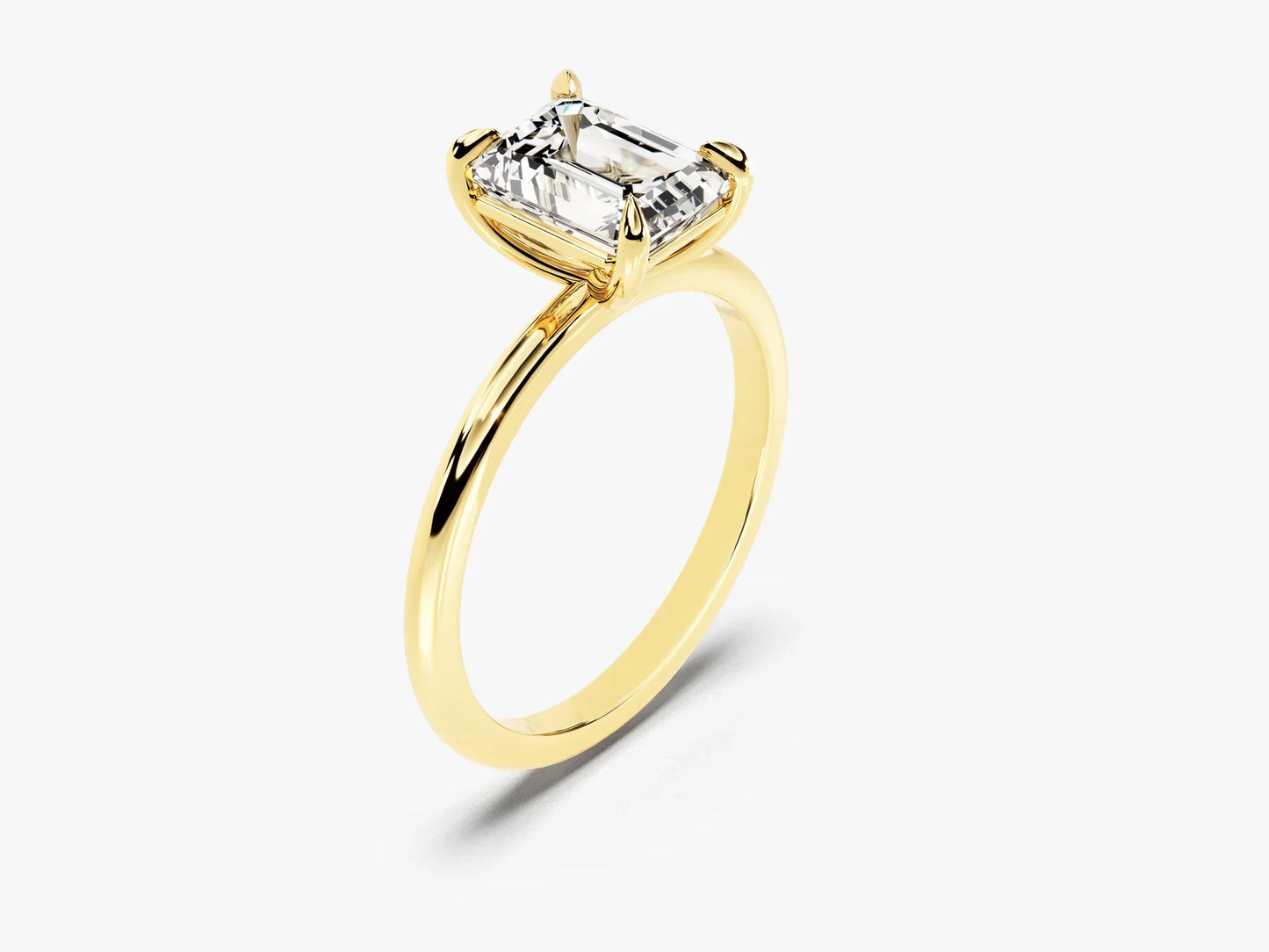 1.50CT Emerald Diamond Solitaire Moissanite Engagement Ring