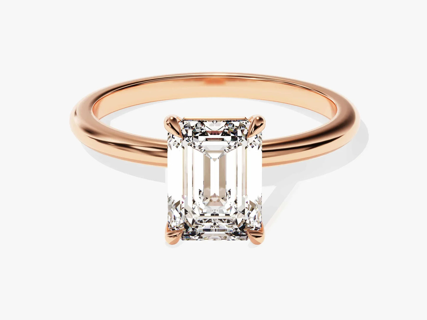 1.50CT Emerald Diamond Solitaire Moissanite Engagement Ring