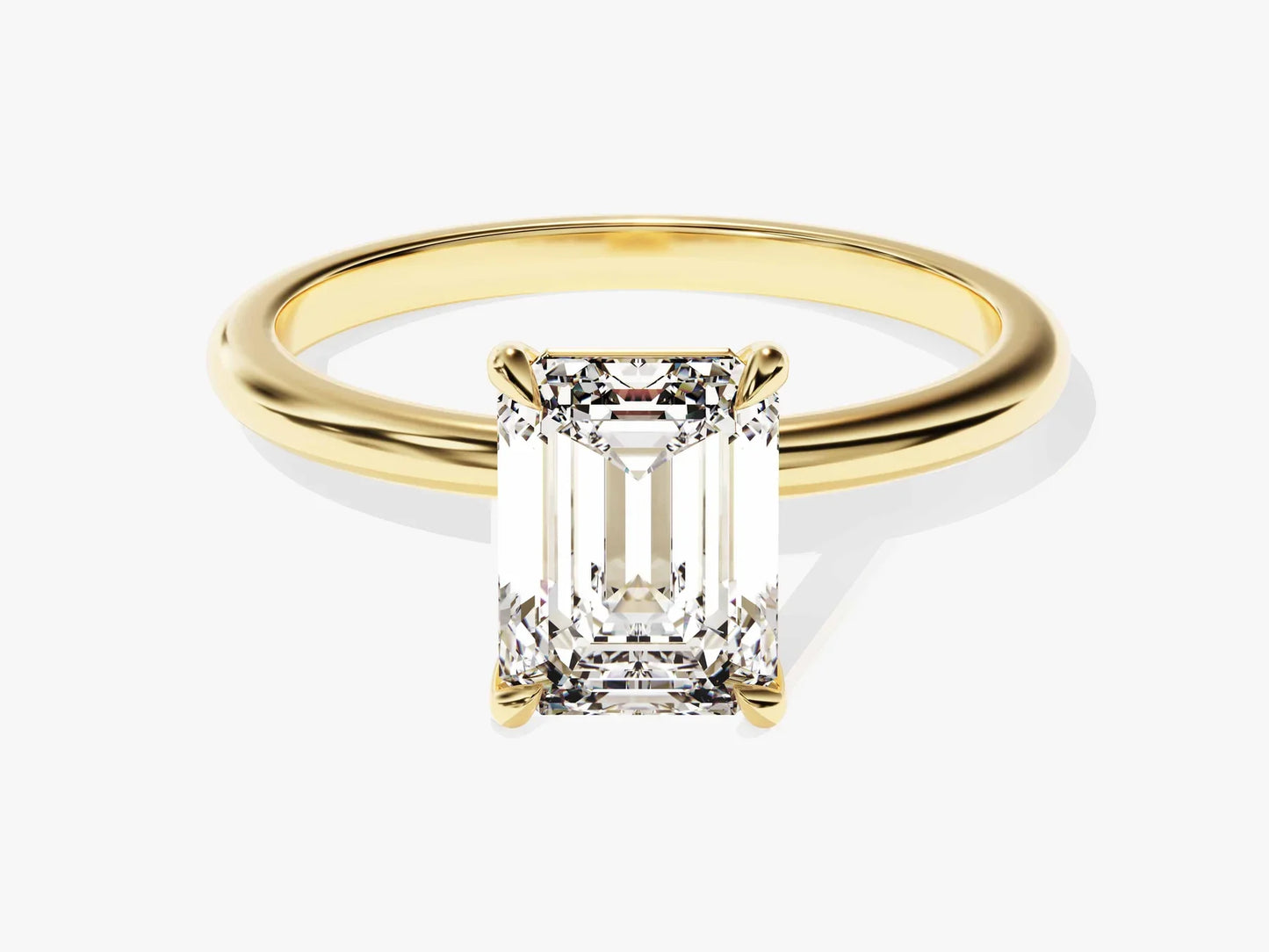 1.50CT Emerald Diamond Solitaire Moissanite Engagement Ring