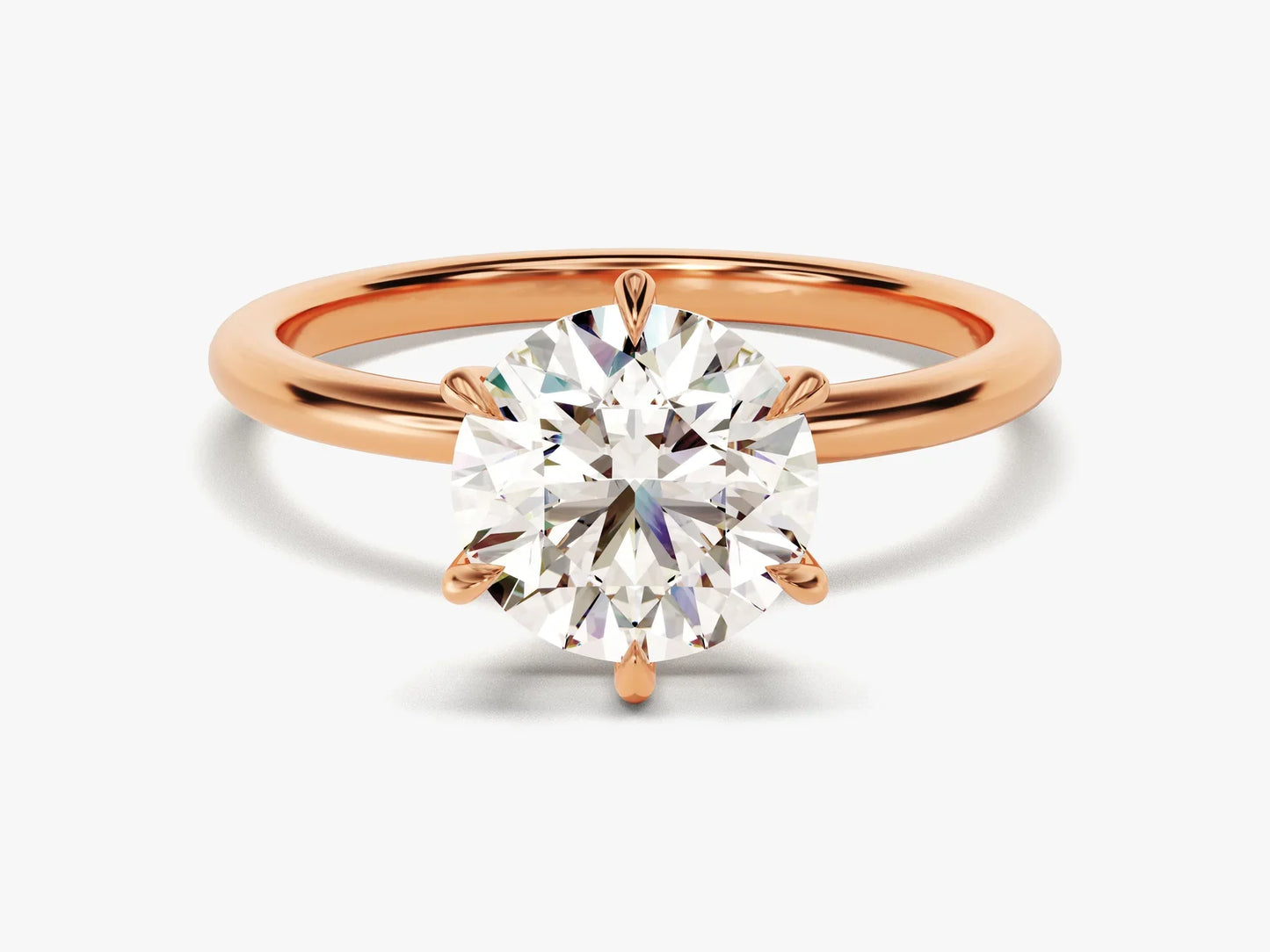 2.0CT Round Brilliant Cut Solitaire Diamond Moissanite Engagement Ring