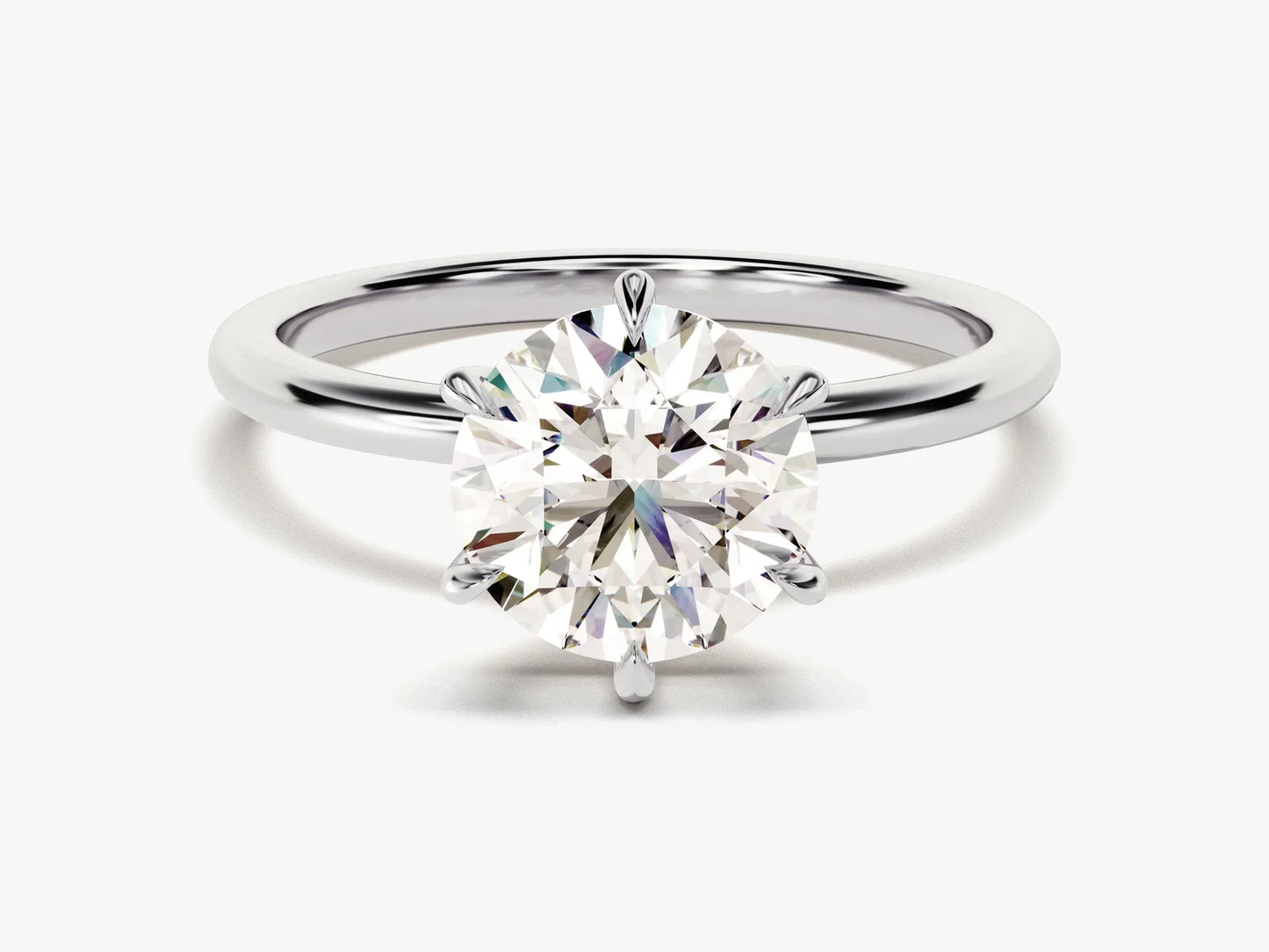 2.0CT Round Brilliant Cut Solitaire Diamond Moissanite Engagement Ring
