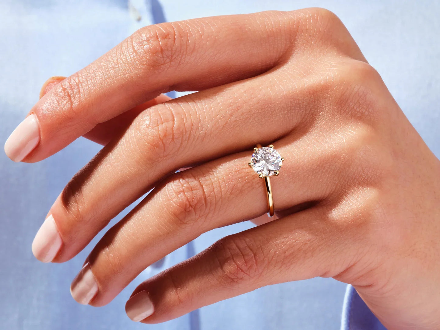 2.0CT Round Brilliant Cut Solitaire Diamond Moissanite Engagement Ring