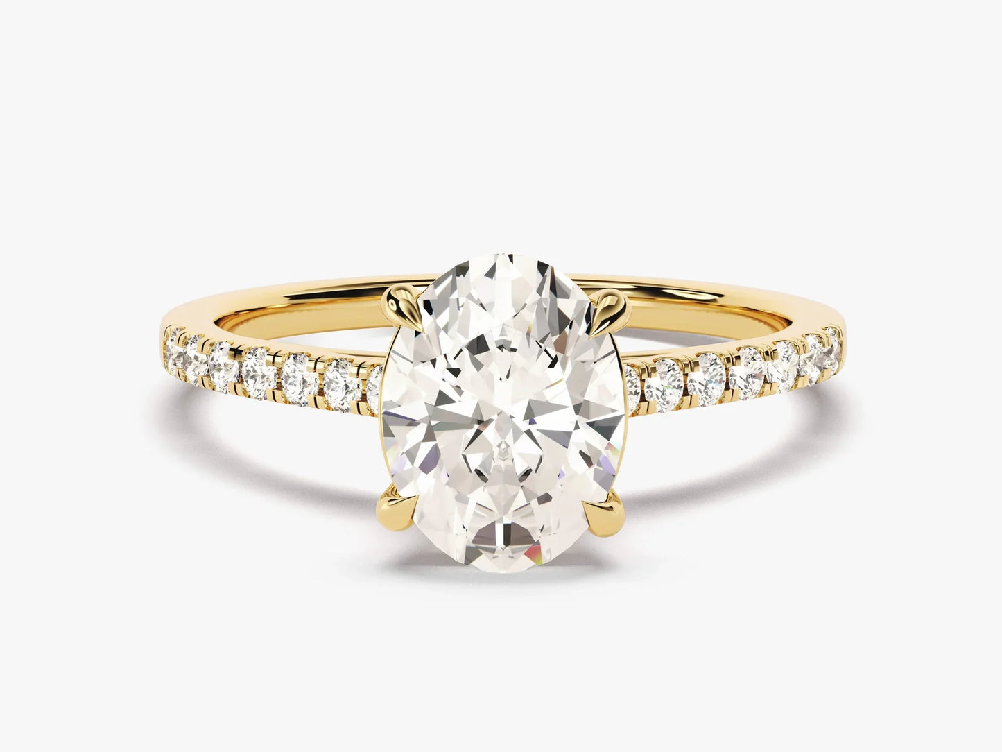 2.0CT Oval Diamond Pave Setting Moissanite Engagement Ring