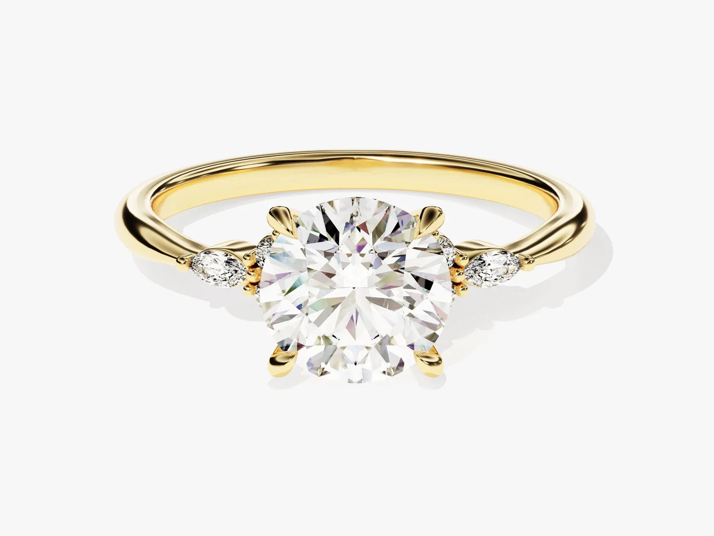 1.50CT Round Cut Diamond Cluster Setting Moissanite Engagement Ring