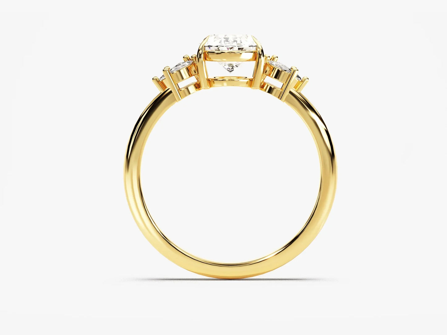 1.50CT Oval Diamond Cluster Setting Moissanite Engagement Ring