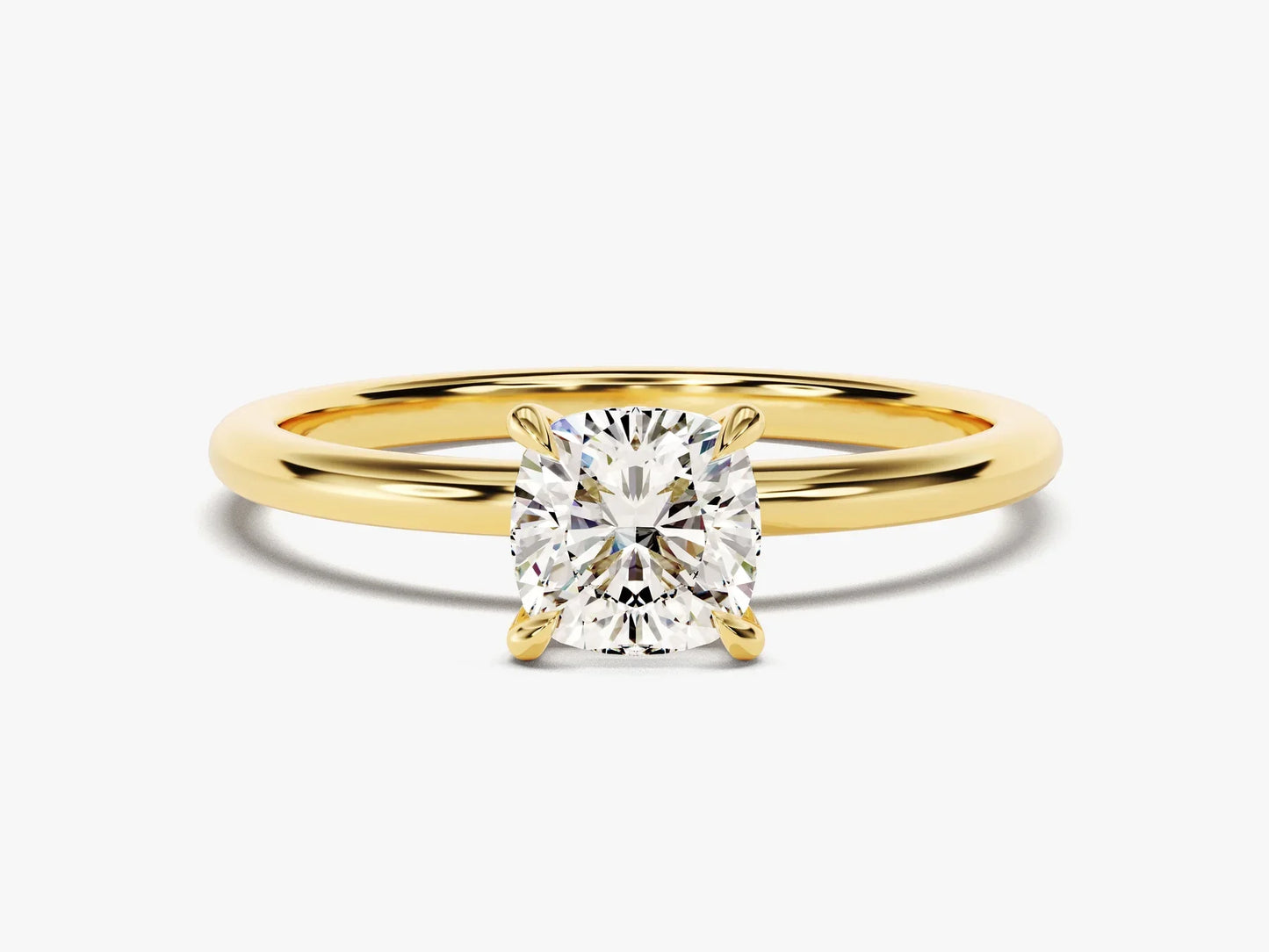 1.0CT Cushion Cut Solitaire Diamond Moissanite Engagement Ring