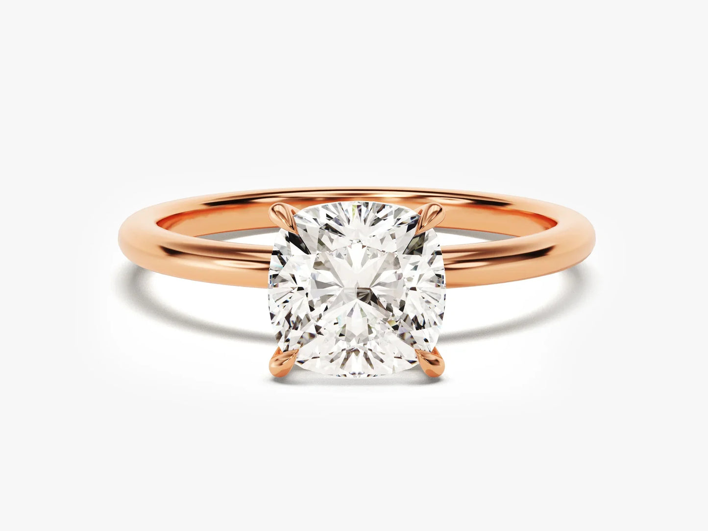 2.0CT Cushion Cut Solitaire Diamond Moissanite Engagement Ring
