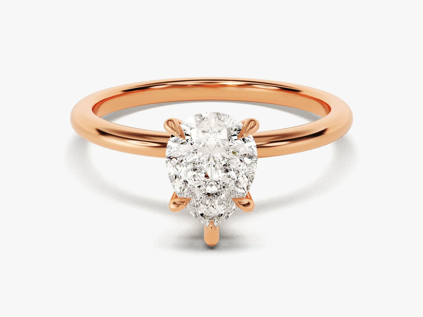 1.50CT Pear Cut Solitaire Diamond Moissanite Engagement Ring