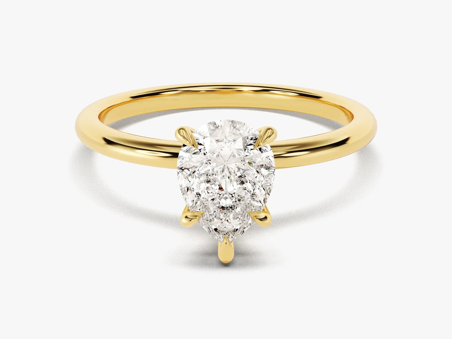 1.50CT Pear Cut Solitaire Diamond Moissanite Engagement Ring