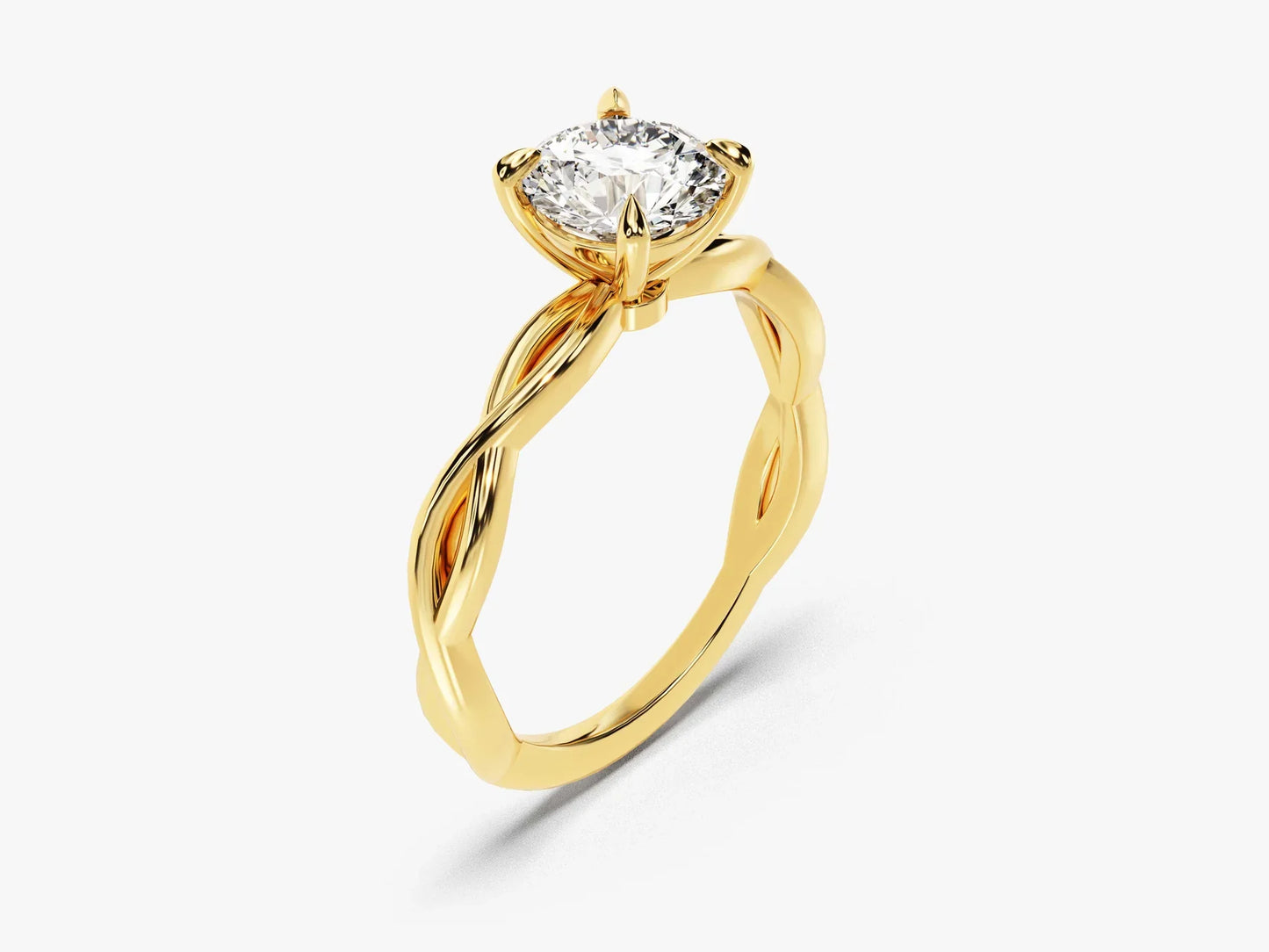 1.0CT Round Brilliant Diamond Solitaire Moissanite Engagement Ring