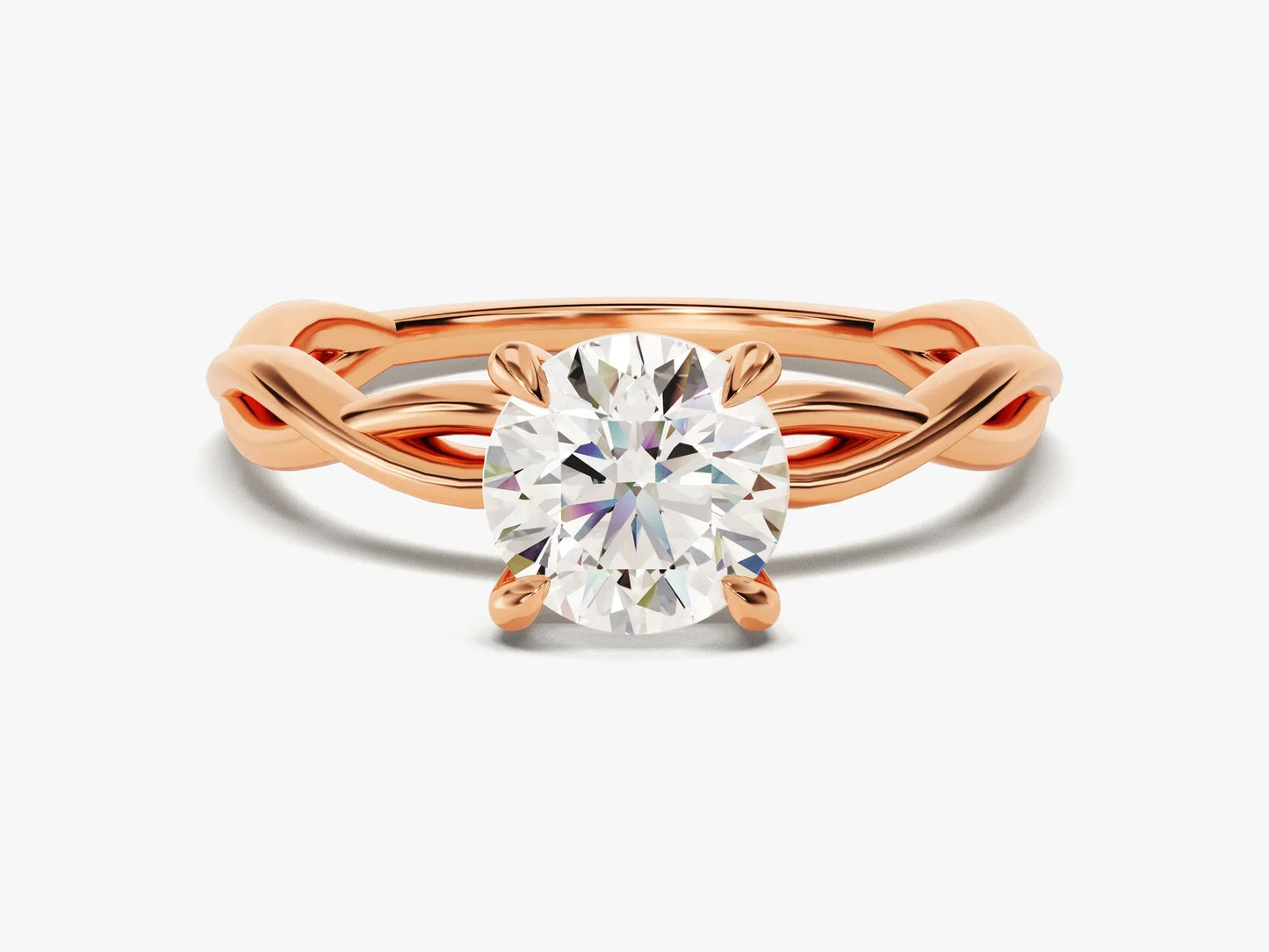 1.0CT Round Brilliant Diamond Solitaire Moissanite Engagement Ring
