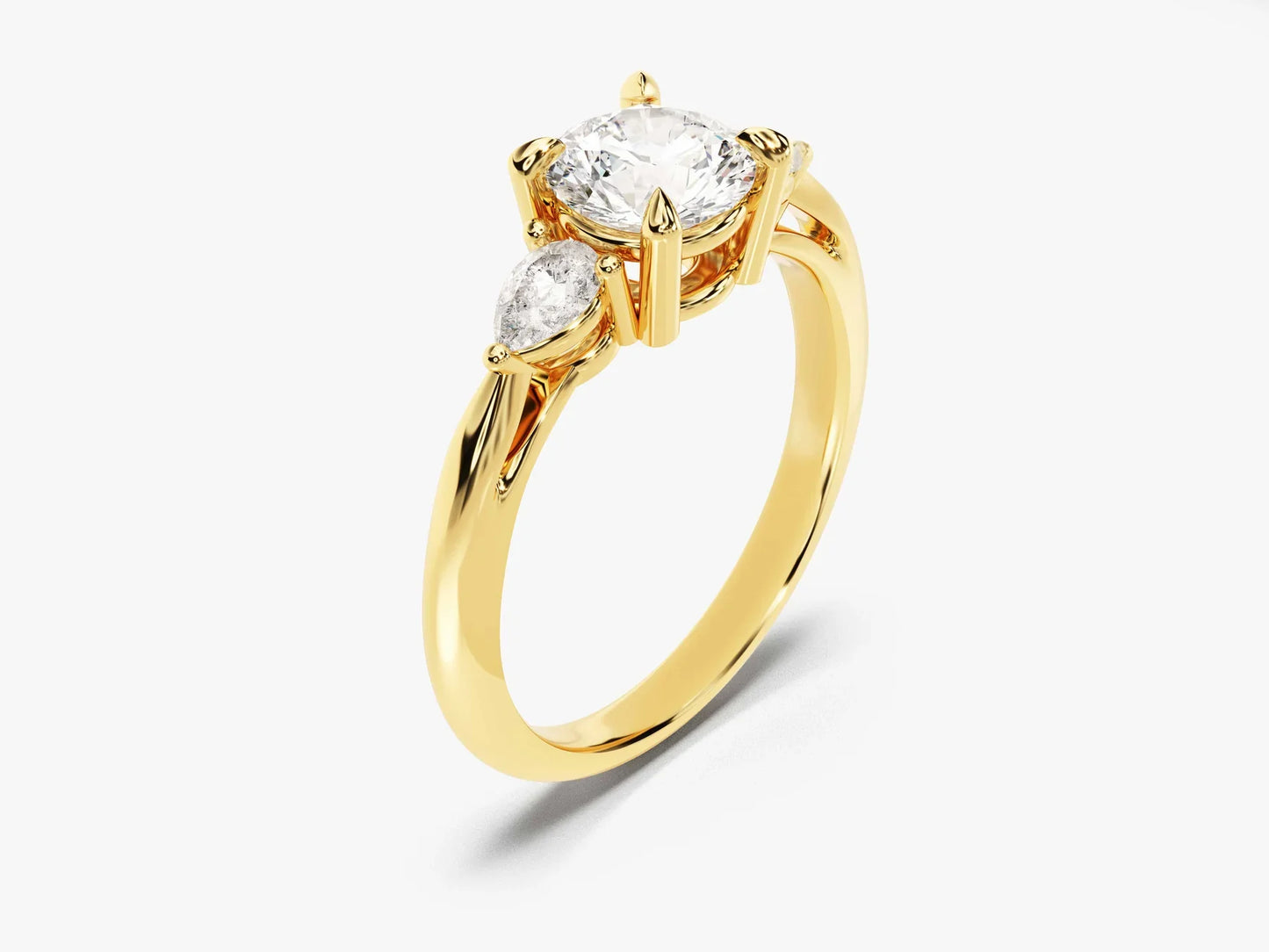1.50CT Round Brilliant Diamond Three Stone Setting Moissanite Engagement Ring