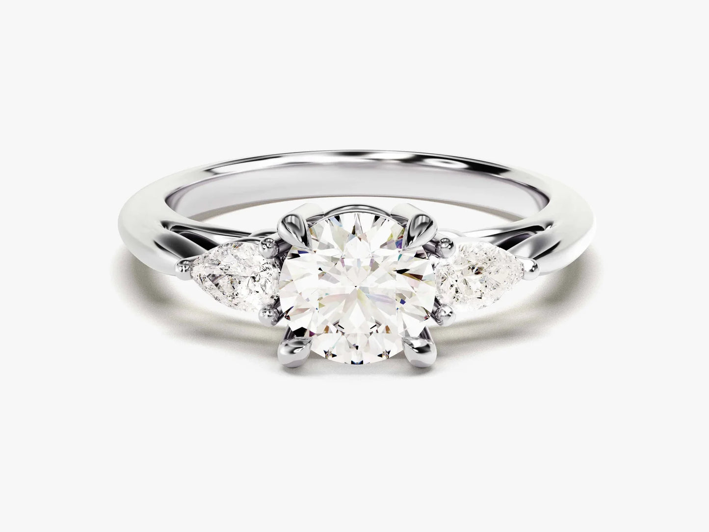 1.50CT Round Brilliant Diamond Three Stone Setting Moissanite Engagement Ring