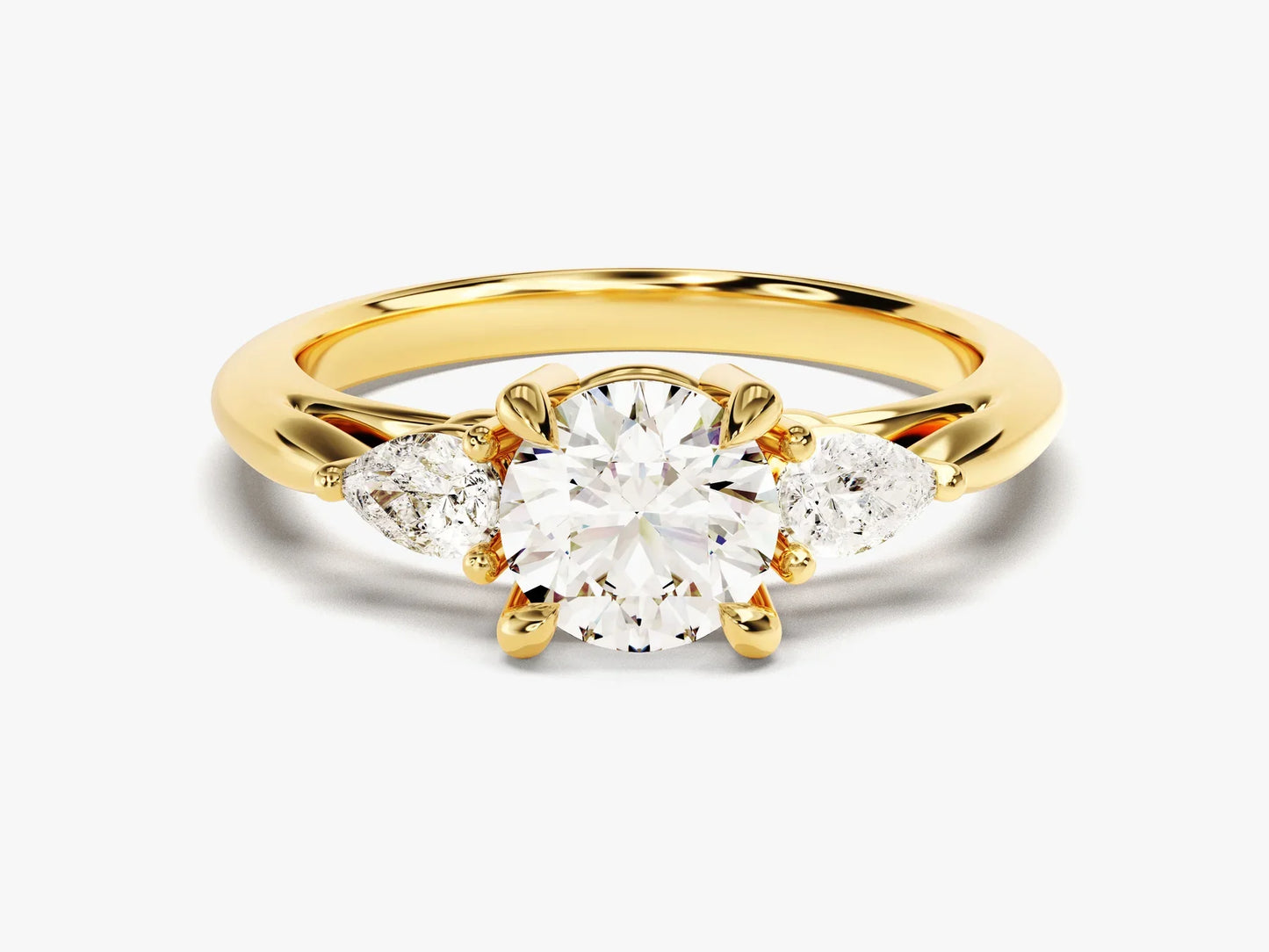 1.50CT Round Brilliant Diamond Three Stone Setting Moissanite Engagement Ring