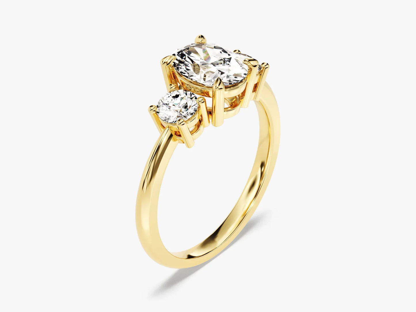 1.50CT Oval Cut Diamond Three Stone Setting Moissanite Engagement Ring