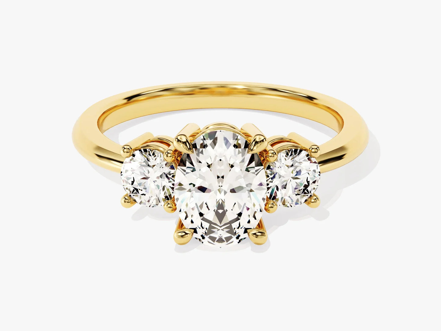 1.50CT Oval Cut Diamond Three Stone Setting Moissanite Engagement Ring