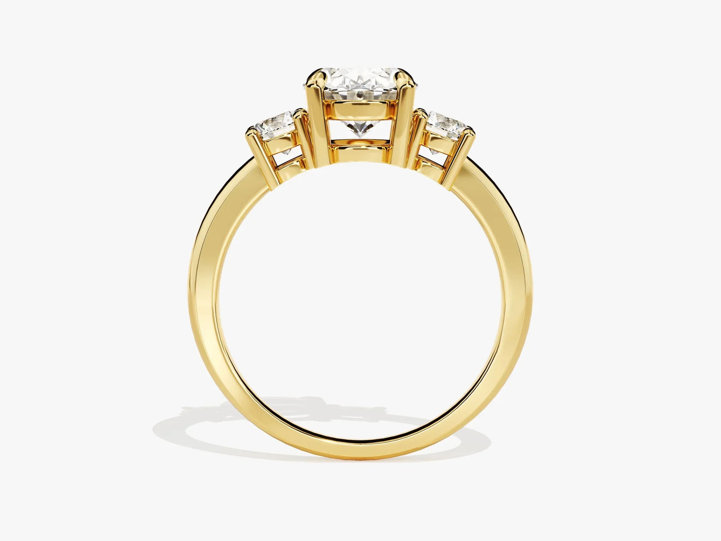 2.0CT Oval Cut Diamond Three Stone Setting Moissanite Engagement Ring