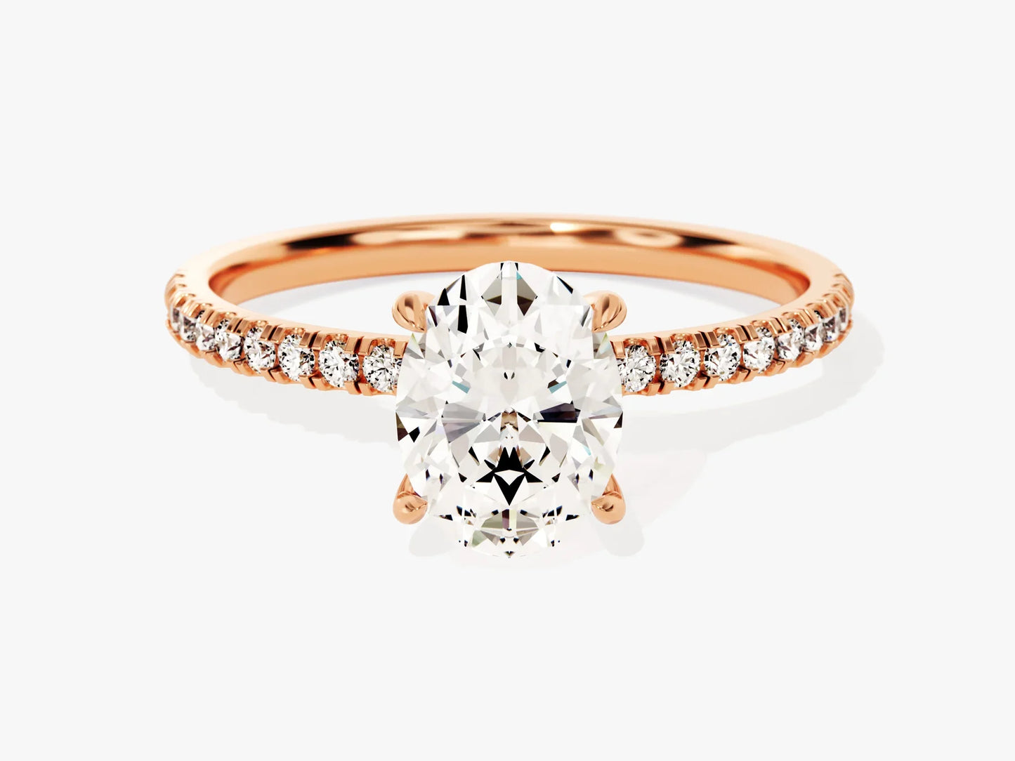 1.50CT Oval Cut Diamond Pave Setting Moissanite Engagement Ring