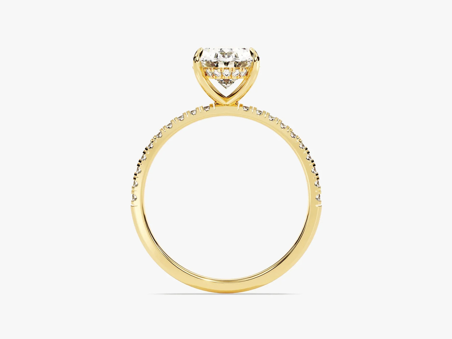 2.0CT Oval Cut Diamond Pave Setting Moissanite Engagement Ring