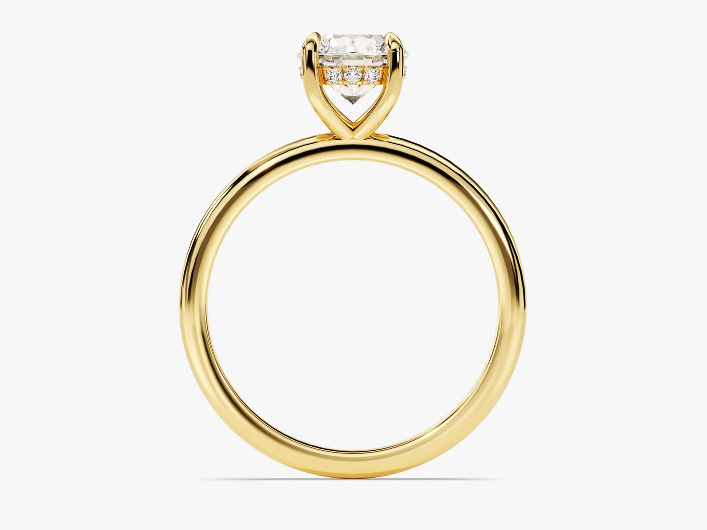 1.0CT Round Diamond Hidden Halo Setting Moissanite Engagement Ring