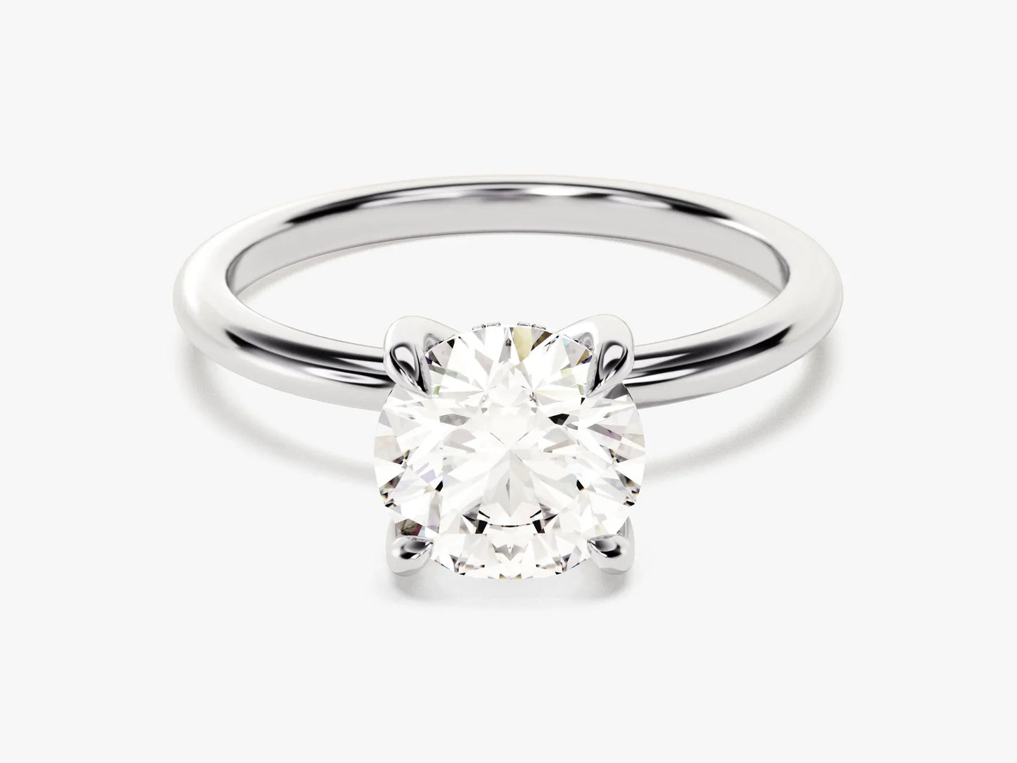 1.50CT Round Diamond Hidden Halo Setting Moissanite Engagement Ring