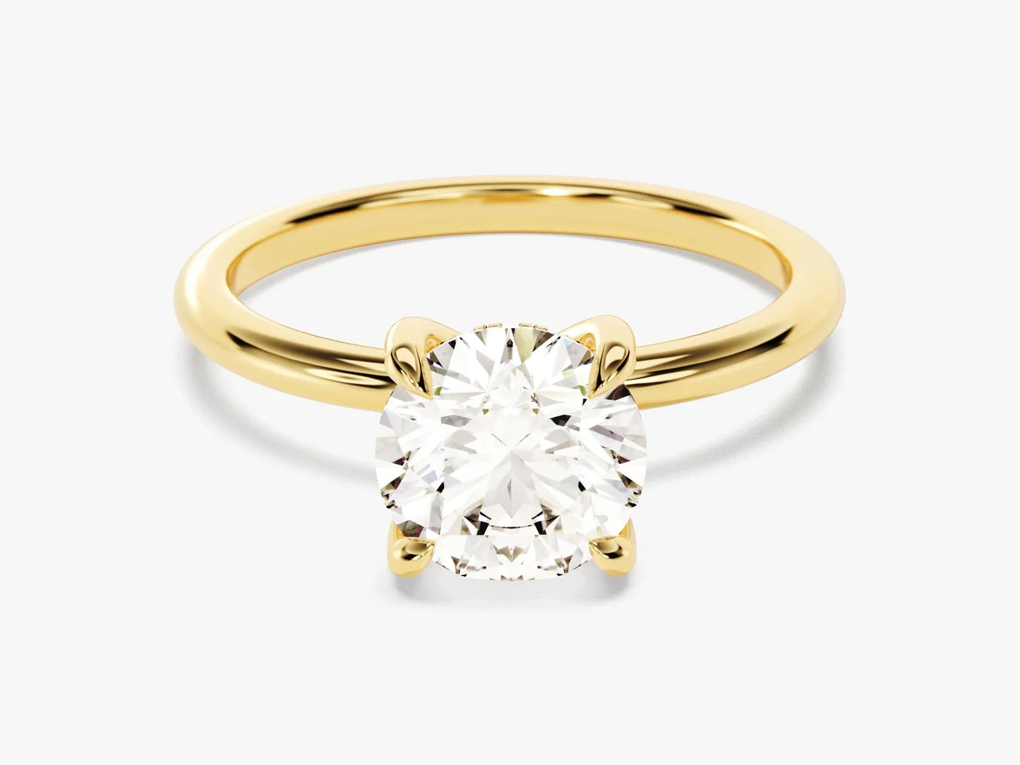 1.50CT Round Diamond Hidden Halo Setting Moissanite Engagement Ring