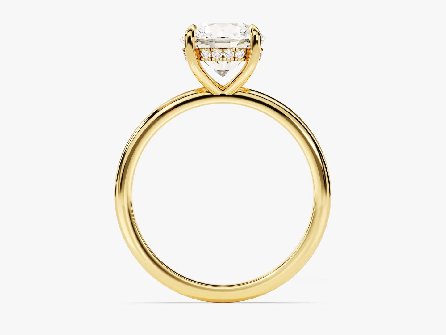 2.0CT Round Diamond Hidden Halo Moissanite Engagement Ring