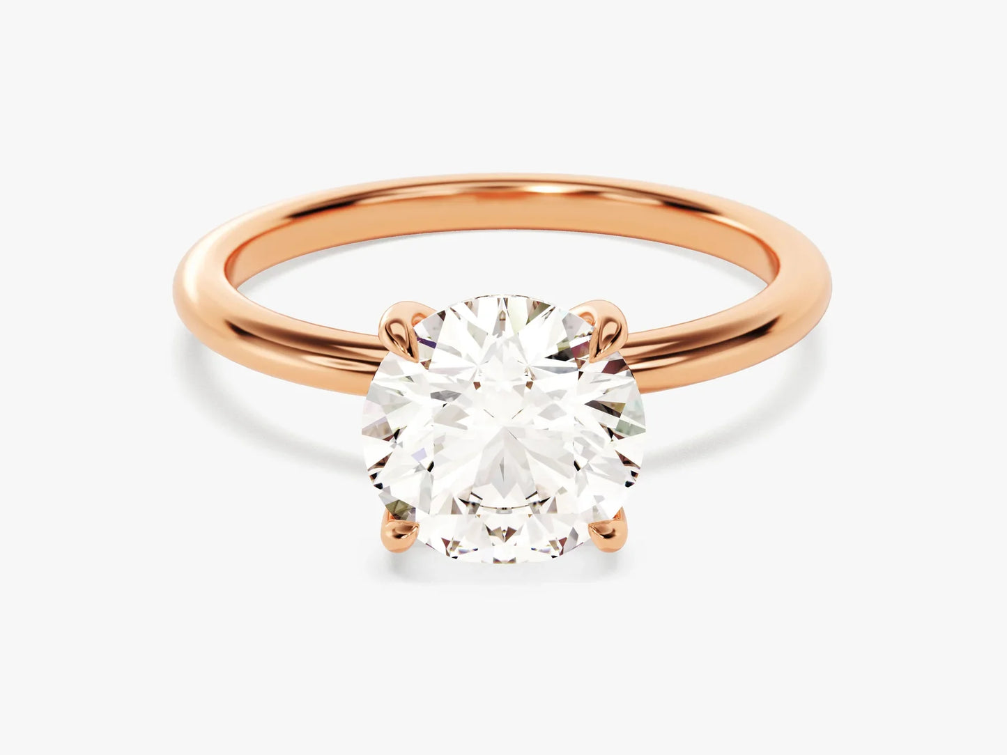 2.0CT Round Diamond Hidden Halo Moissanite Engagement Ring