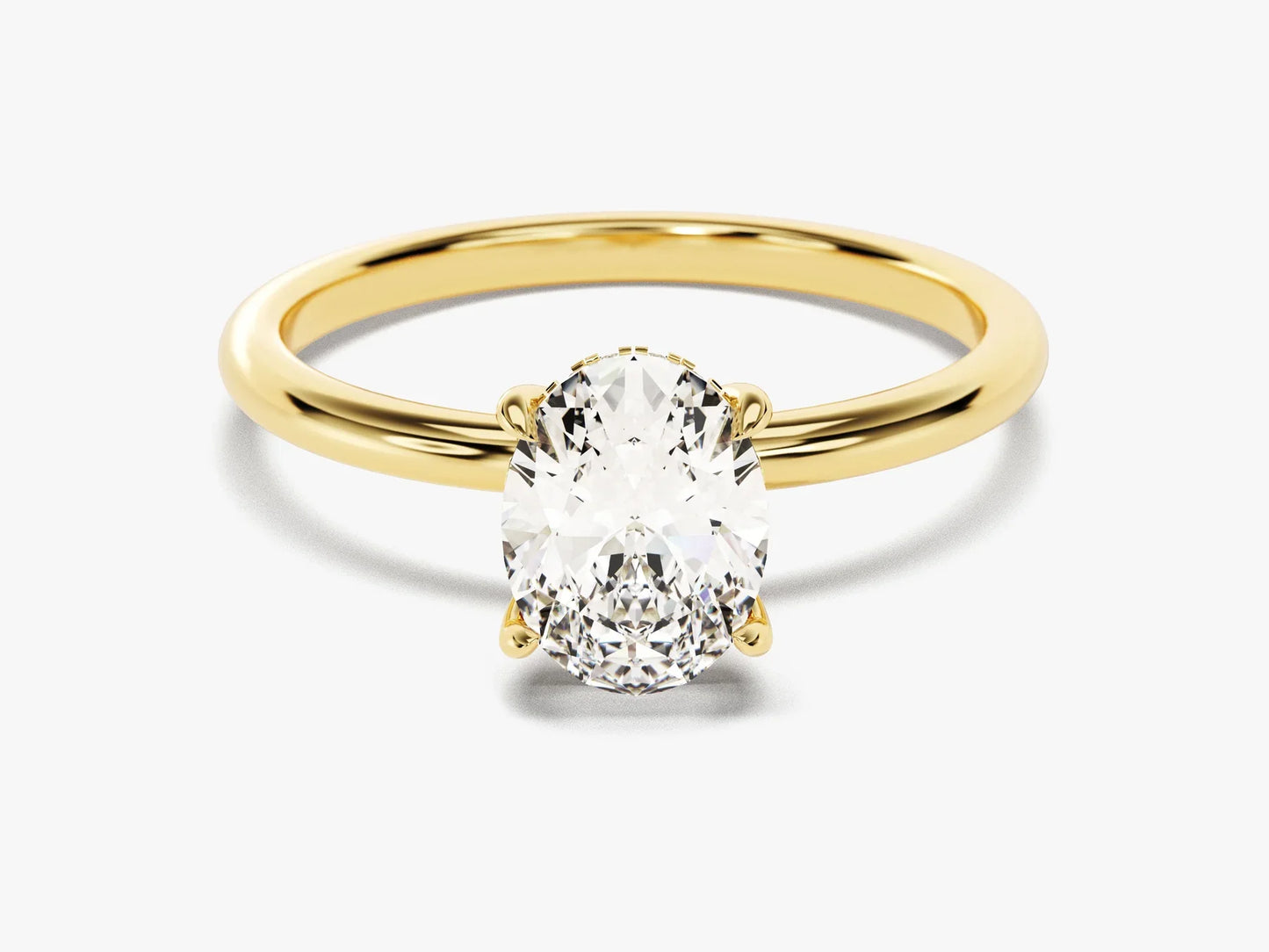 1.50CT Oval Diamond Hidden Halo Setting Moissanite Engagement Ring