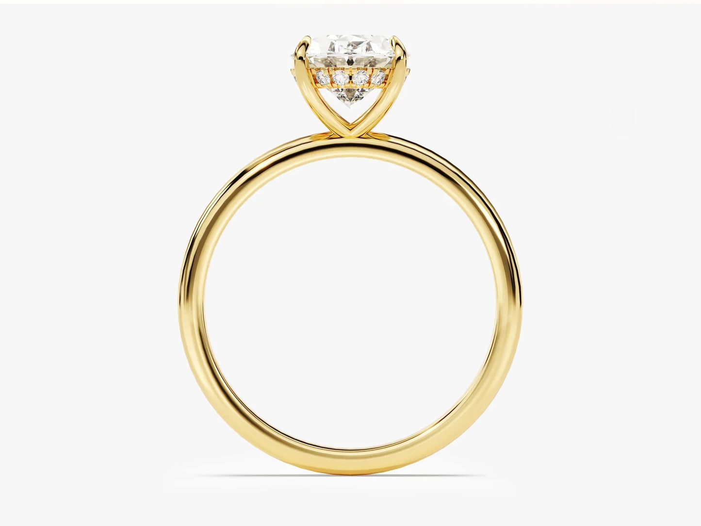 2.0CT Oval Diamond Hidden Halo Moissanite Engagement Ring
