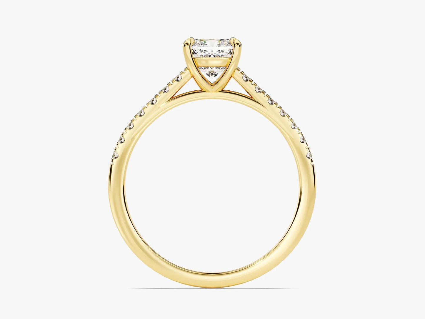 1.0CT Cushion Diamond Pave Setting Moissanite Engagement Ring