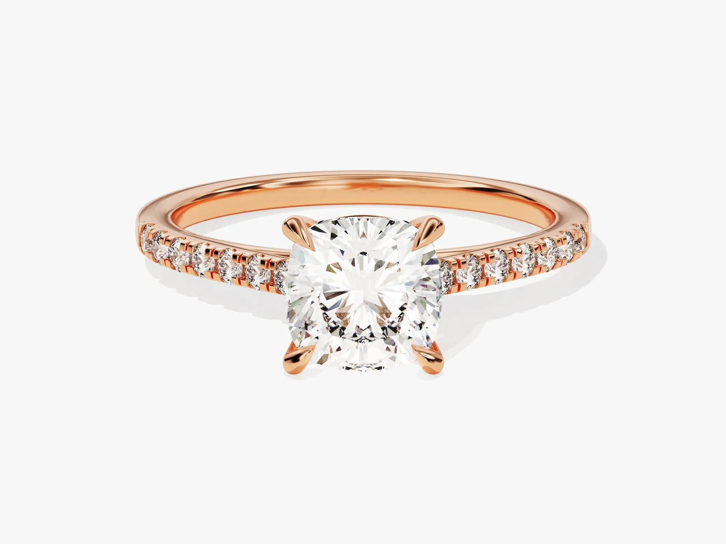 1.50CT Cushion Diamond Pave Setting Moissanite Engagement Ring