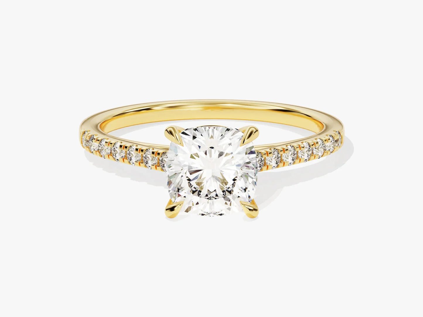 1.50CT Cushion Diamond Pave Setting Moissanite Engagement Ring