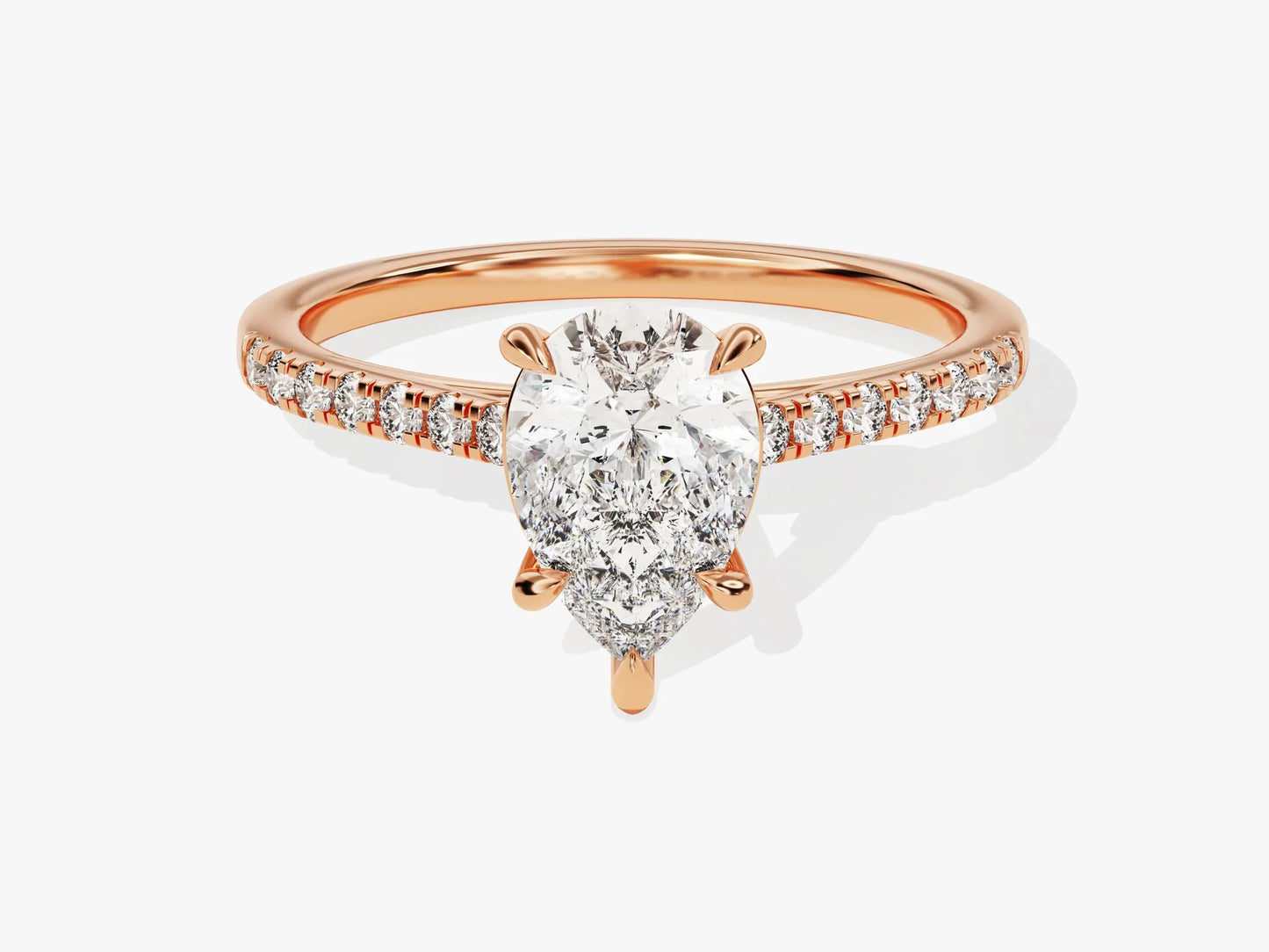 1.50CT Pear Diamond Pave Setting Moissanite Engagement Ring