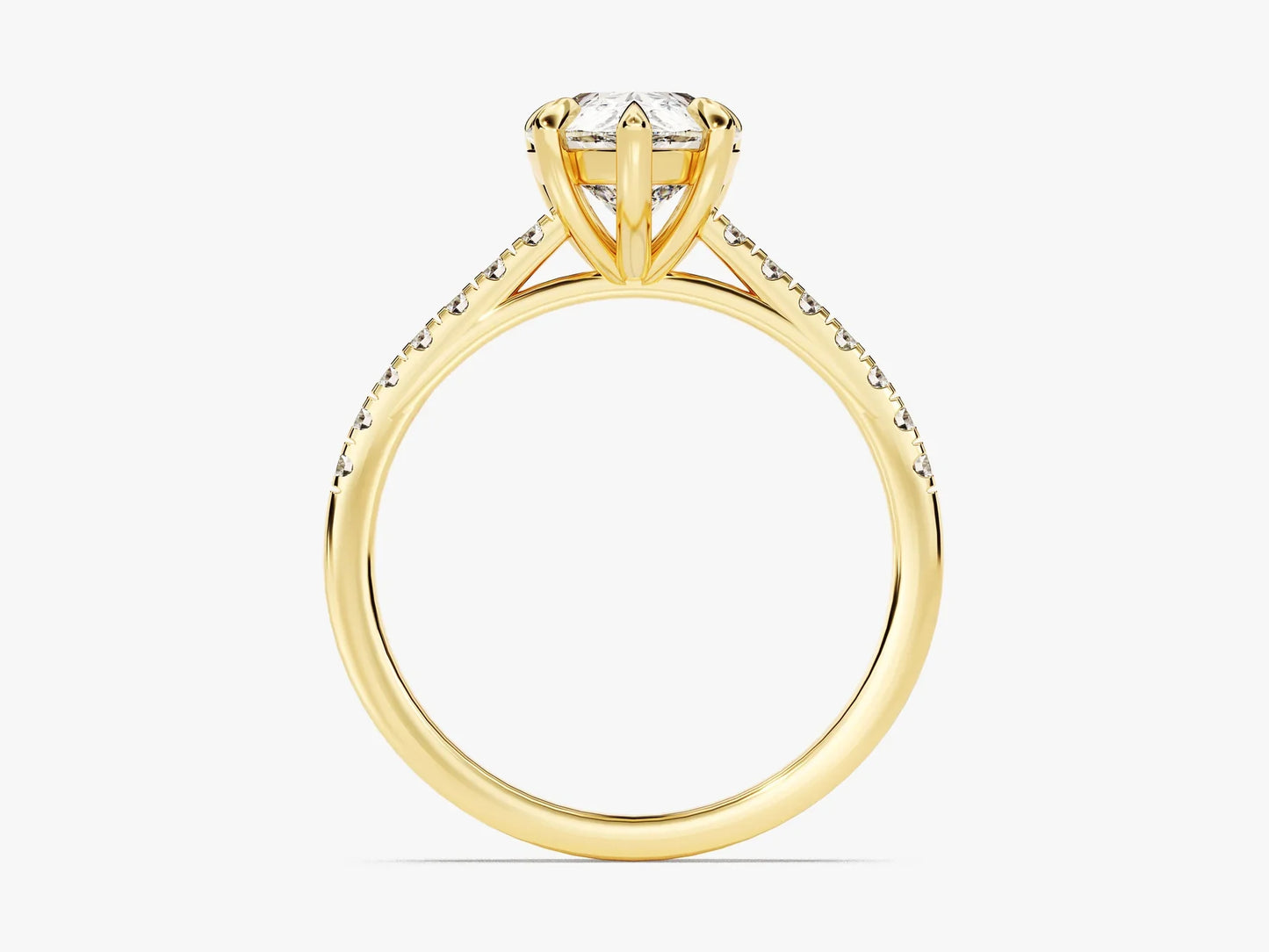 2.0CT Pear Diamond Pave Setting Moissanite Engagement Ring