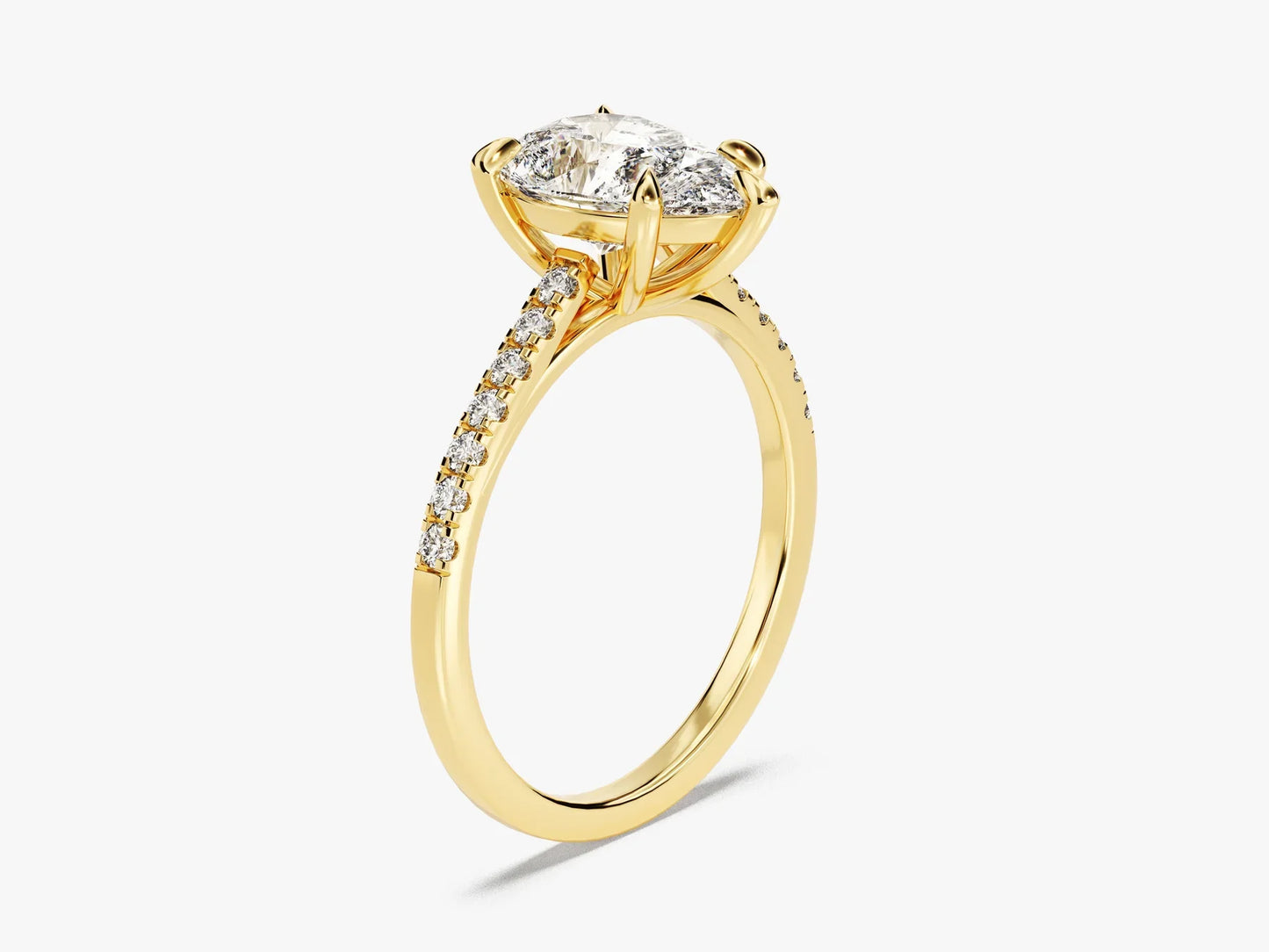2.0CT Pear Diamond Pave Setting Moissanite Engagement Ring