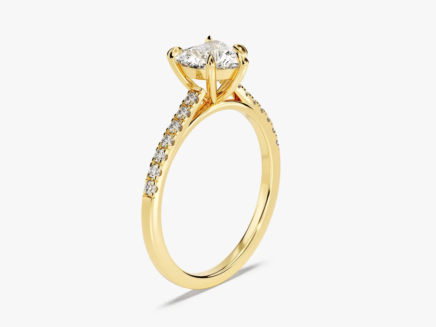 1.0CT Heart Diamond Pave Setting Moissanite Engagement Ring