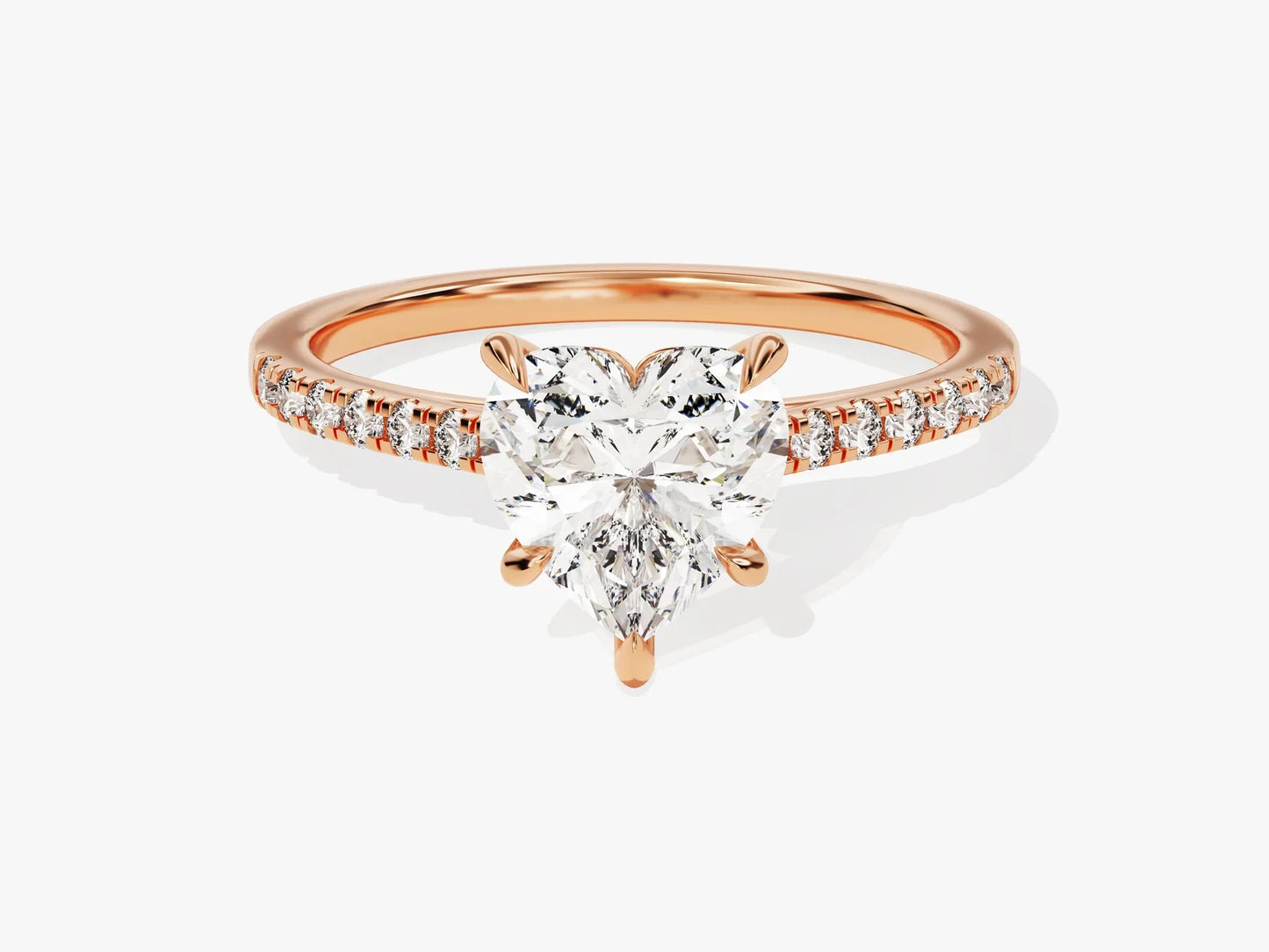 1.50CT Heart Diamond Pave Setting Moissanite Engagement Ring
