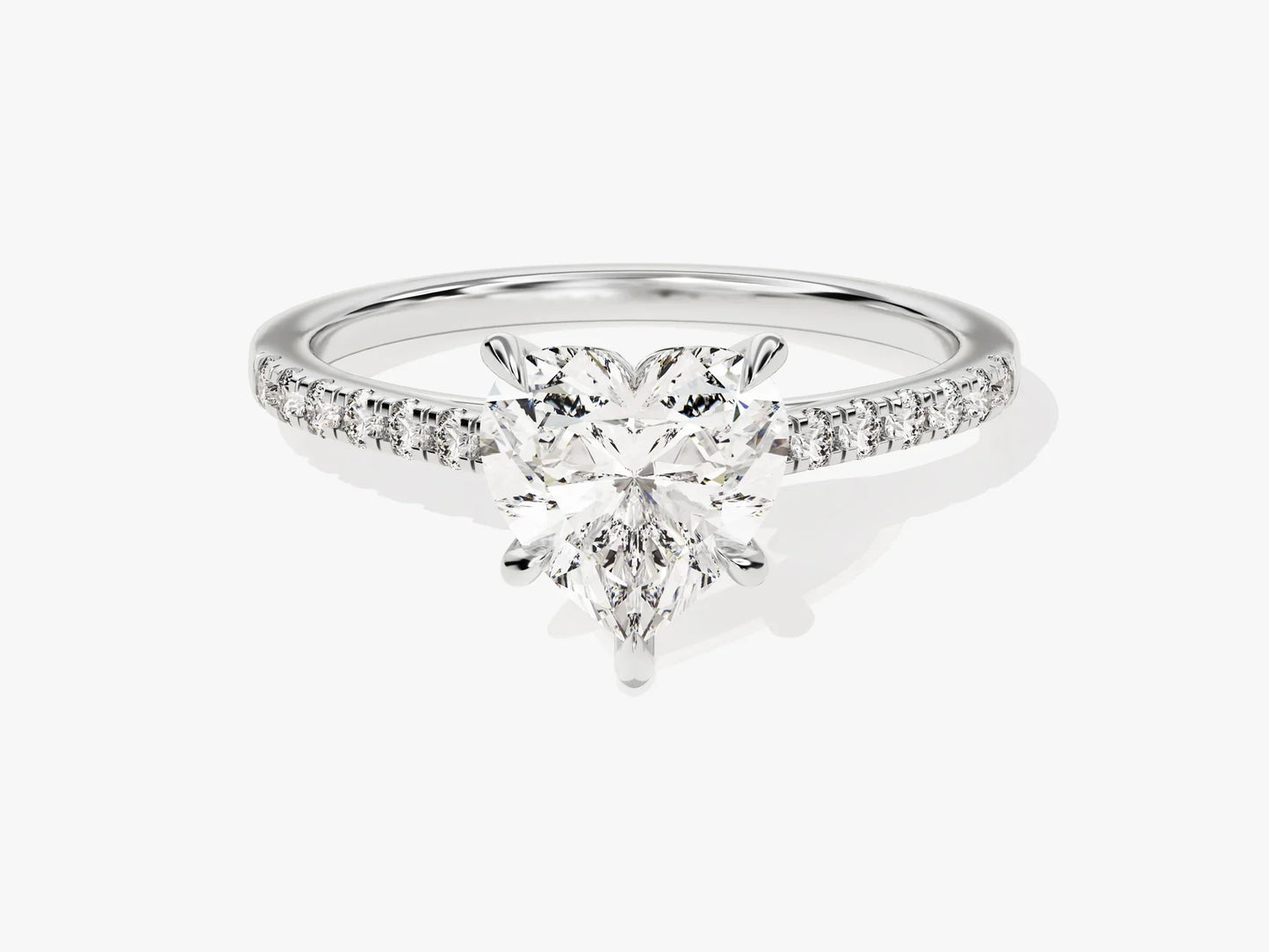 1.50CT Heart Diamond Pave Setting Moissanite Engagement Ring