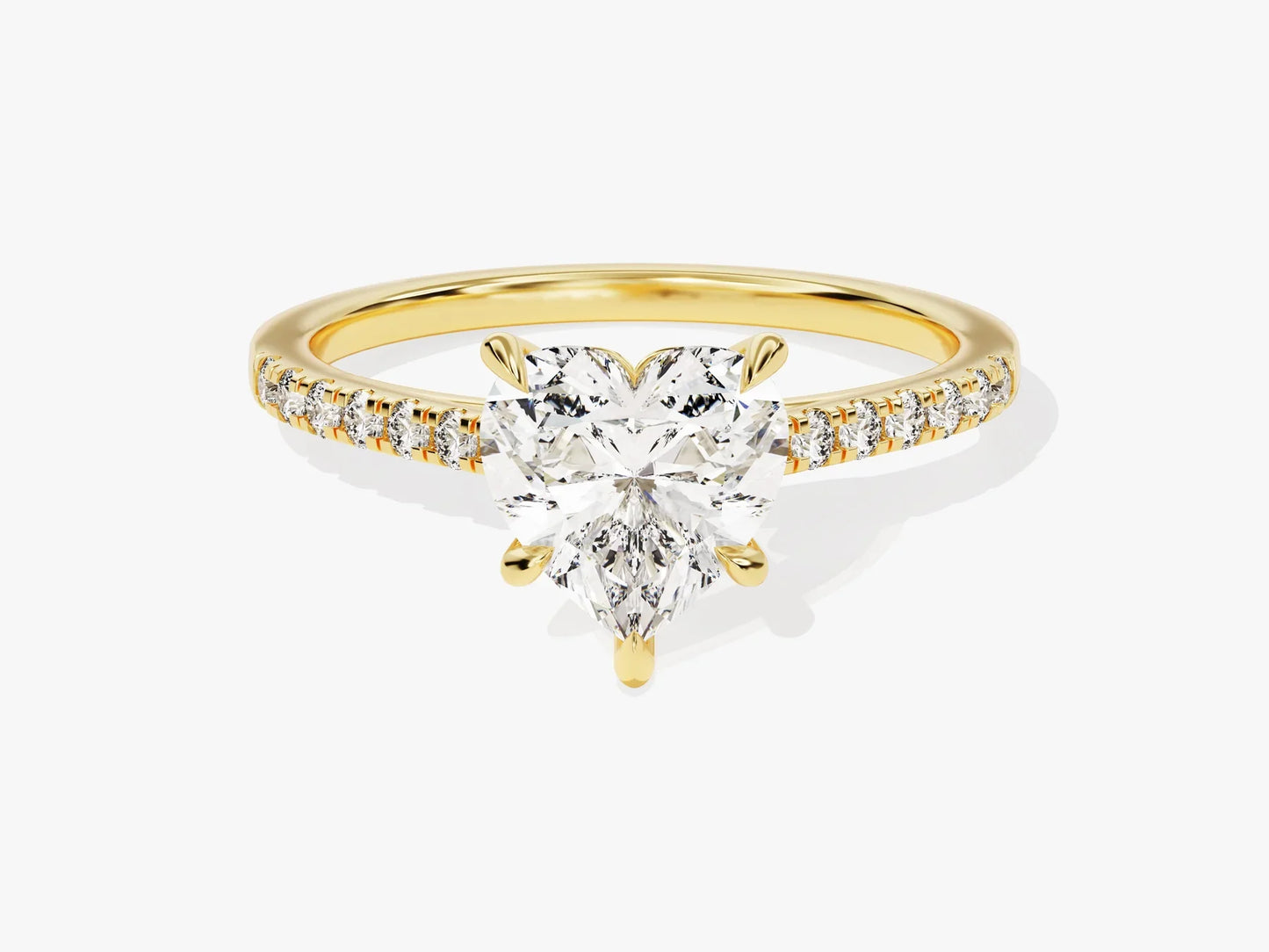 1.50CT Heart Diamond Pave Setting Moissanite Engagement Ring