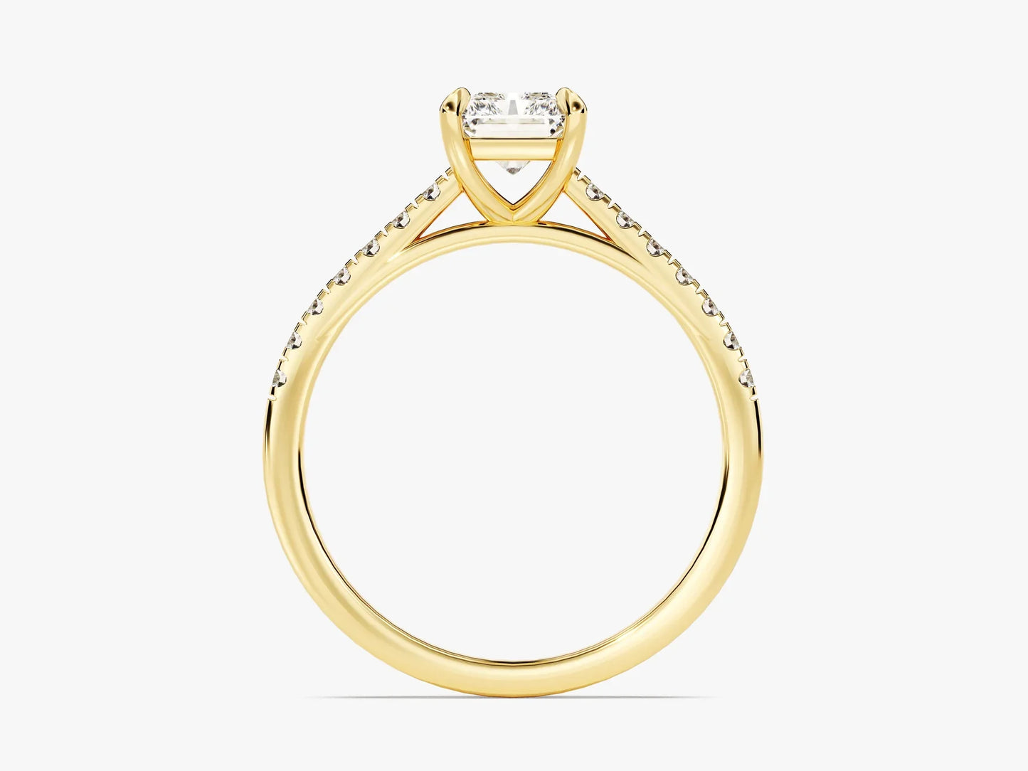 1.0CT Radaint Diamond Pave Setting Moissanite Engagement Ring