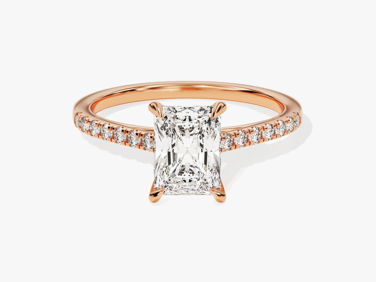 1.50CT Radaint Diamond Pave Setting Moissanite Engagement Ring
