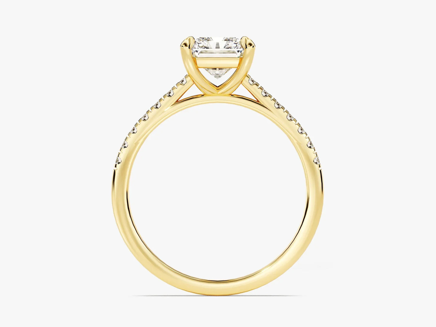 2.0CT Radiant Diamond Pave Setting Moissanite Engagement Ring