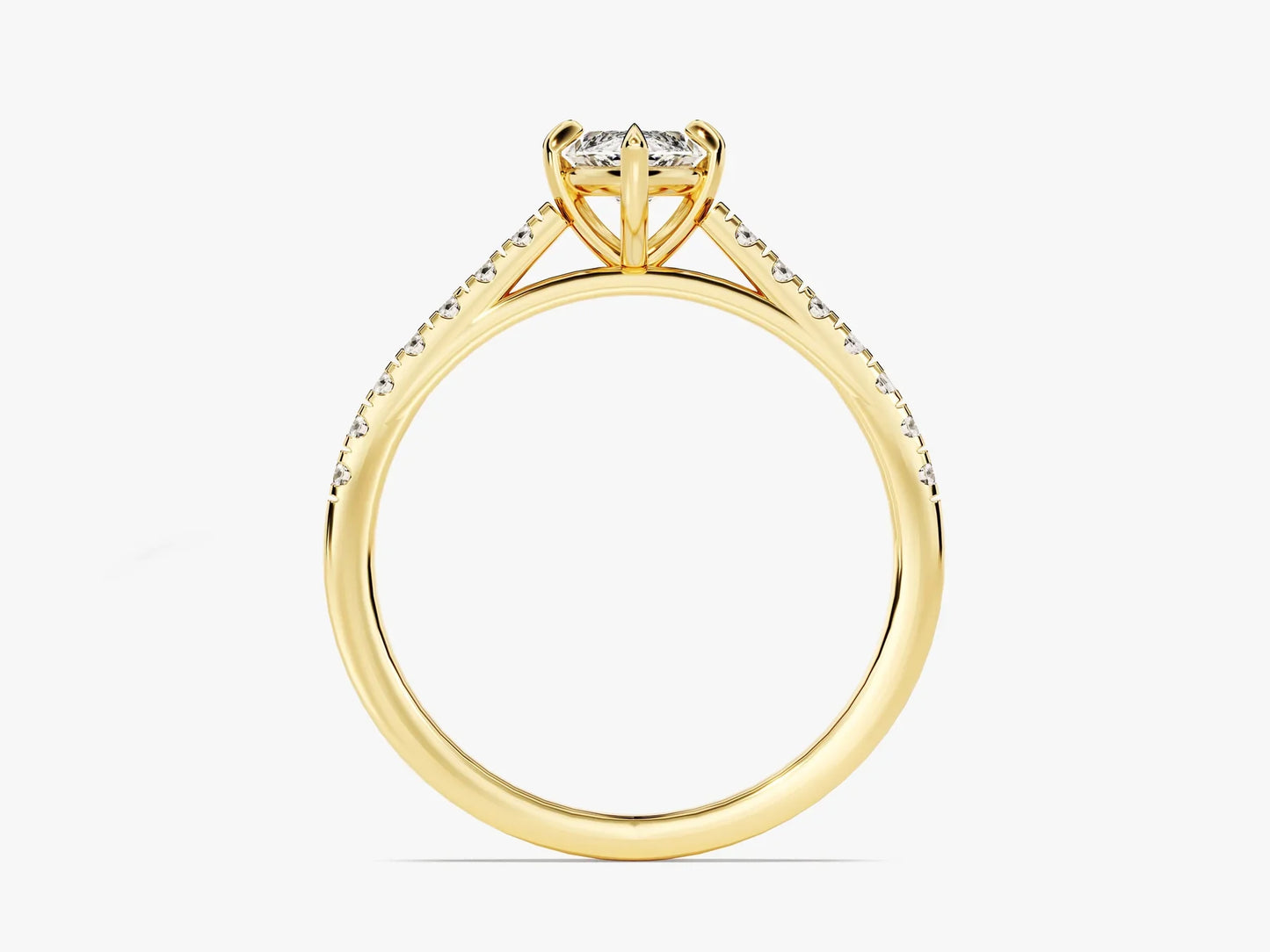 1.0CT Marquise Diamond Pave Setting Moissanite Engagement Ring
