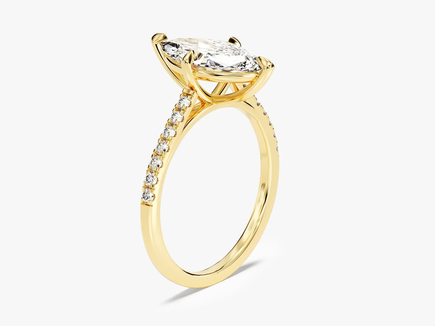 2.0CT Marquise Diamond Pave Setting Moissanite Engagement Ring