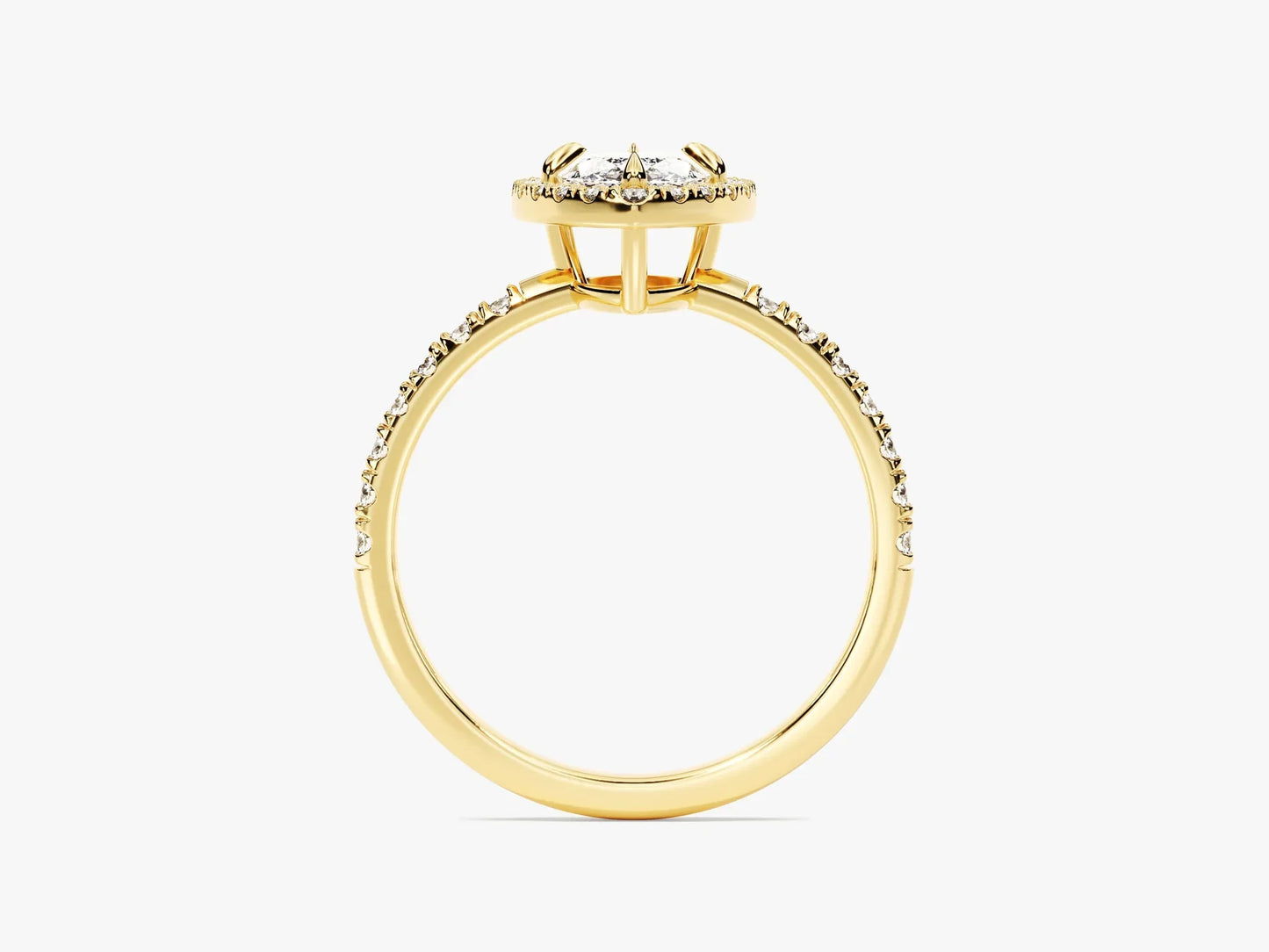 1.0CT Marquise Diamond Halo Pave Setting Moissanite Engagement Ring