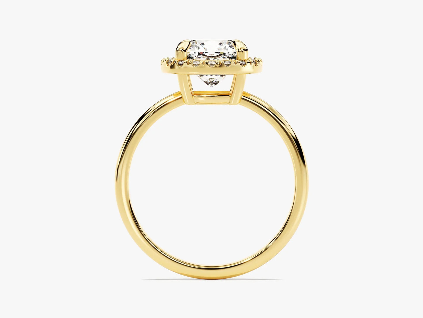 2.0CT Cushion Diamond Halo Moissanite Engagement Ring