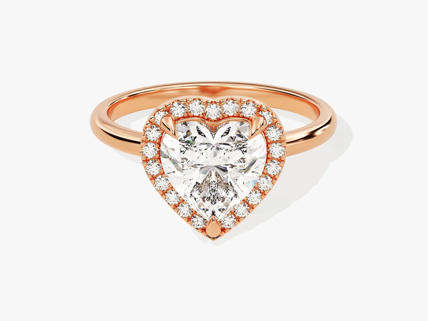 2.0CT Heart Diamond Halo Moissanite Engagement Ring