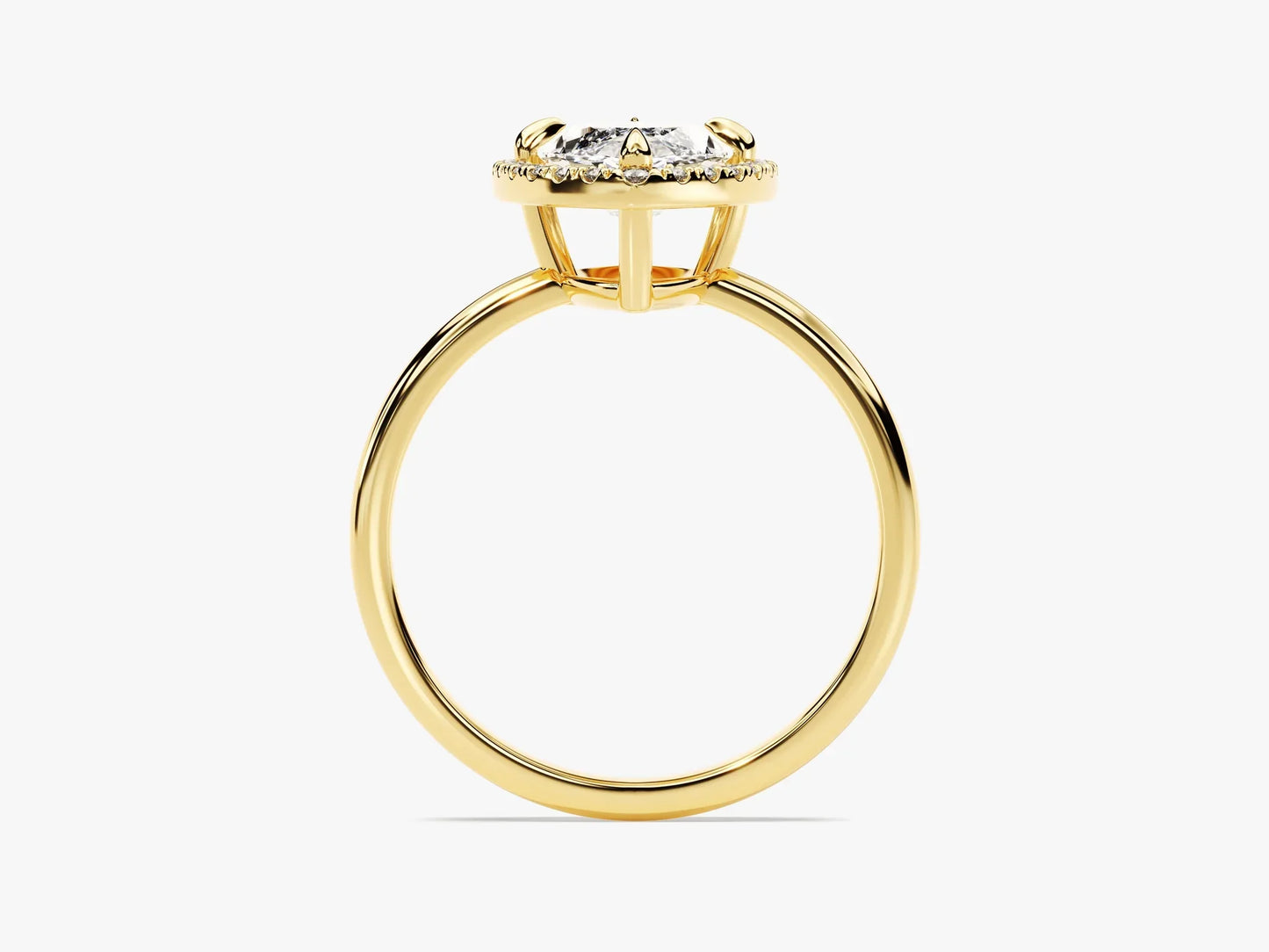 2.0CT Marquise Diamond Halo Moissanite Engagement Ring